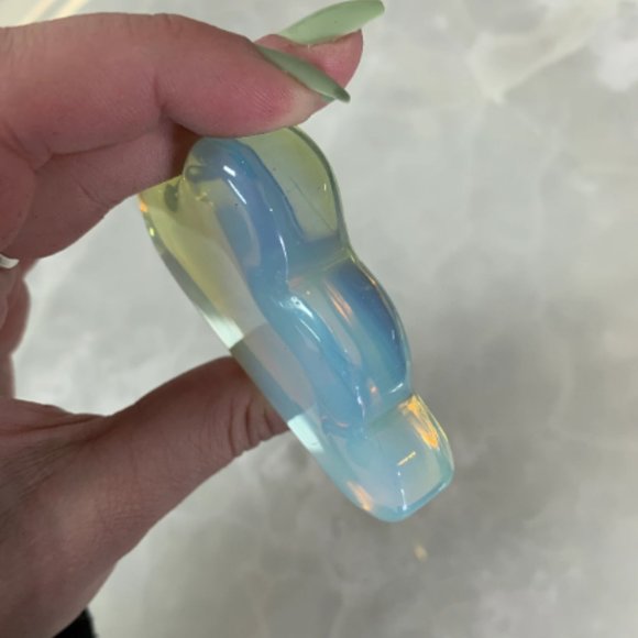 Puffy Opalite Cloud, Kid Room Decor, Office/Desk Art, Healing Stone, Hand Carved - Picture 5 of 6